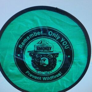 Smokey Bear "Only YOU Can Prevent‎ Wildfires" Green Flying Disc advertising art